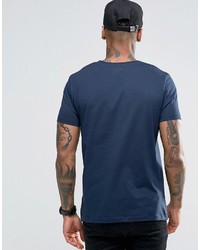 dunkelblaues bedrucktes T-shirt von Asos