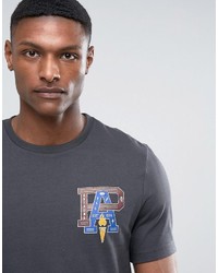 dunkelblaues bedrucktes T-shirt von Asos