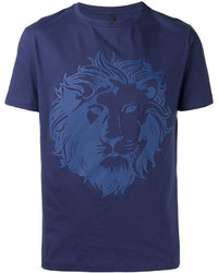 dunkelblaues bedrucktes T-shirt von Versus