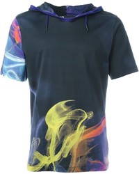 dunkelblaues bedrucktes T-shirt von Y-3