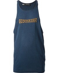 dunkelblaues bedrucktes Trägershirt von DSquared