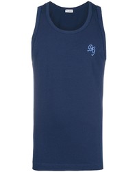 dunkelblaues bedrucktes Trägershirt von Dolce & Gabbana Underwear