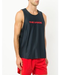 dunkelblaues bedrucktes Trägershirt von The Upside