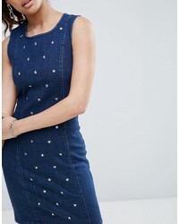 dunkelblaues beschlagenes Kleid von Love Moschino