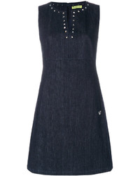 dunkelblaues beschlagenes Kleid von Versace