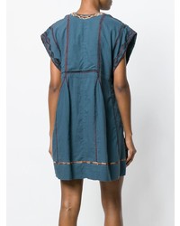 dunkelblaues besticktes gerade geschnittenes Kleid von Isabel Marant Etoile