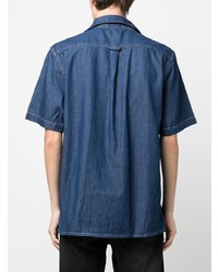 dunkelblaues besticktes Jeans Kurzarmhemd von Neuw