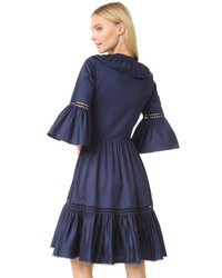 dunkelblaues besticktes Kleid von Temperley London