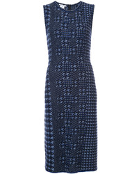 dunkelblaues besticktes Kleid von Oscar de la Renta