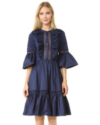 dunkelblaues besticktes Kleid von Temperley London