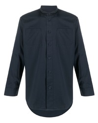 dunkelblaues besticktes Langarmhemd von Armani Exchange