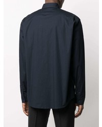 dunkelblaues besticktes Langarmhemd von Karl Lagerfeld