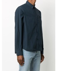 dunkelblaues besticktes Langarmhemd von Kenzo