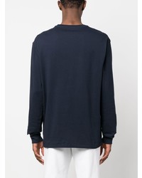 dunkelblaues besticktes Langarmshirt von Polo Ralph Lauren