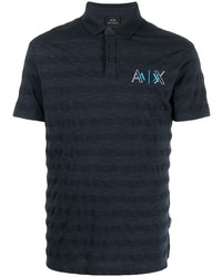 dunkelblaues besticktes Polohemd von Armani Exchange