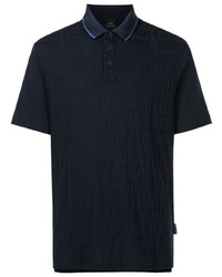 dunkelblaues besticktes Polohemd von Armani Exchange