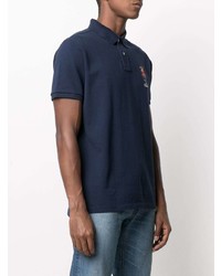 dunkelblaues besticktes Polohemd von Polo Ralph Lauren