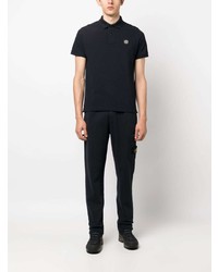 dunkelblaues besticktes Polohemd von Stone Island