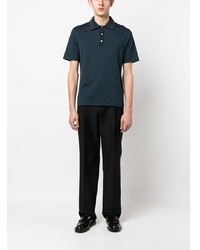 dunkelblaues besticktes Polohemd von Ferragamo