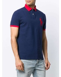 dunkelblaues besticktes Polohemd von Polo Ralph Lauren