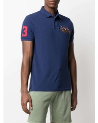 dunkelblaues besticktes Polohemd von Polo Ralph Lauren