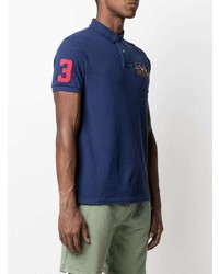 dunkelblaues besticktes Polohemd von Polo Ralph Lauren