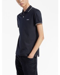 dunkelblaues besticktes Polohemd von Zegna