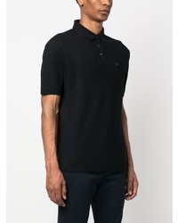 dunkelblaues besticktes Polohemd von Emporio Armani