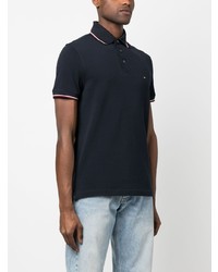 dunkelblaues besticktes Polohemd von Tommy Hilfiger