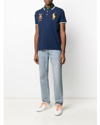 dunkelblaues besticktes Polohemd von Polo Ralph Lauren