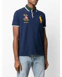 dunkelblaues besticktes Polohemd von Polo Ralph Lauren