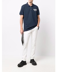 dunkelblaues besticktes Polohemd von DSQUARED2