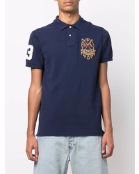 dunkelblaues besticktes Polohemd von Polo Ralph Lauren