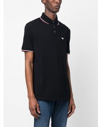 dunkelblaues besticktes Polohemd von Emporio Armani