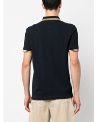 dunkelblaues besticktes Polohemd von Fred Perry