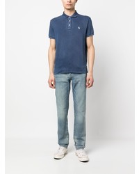 dunkelblaues besticktes Polohemd von Polo Ralph Lauren