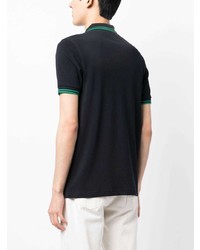 dunkelblaues besticktes Polohemd von Fred Perry