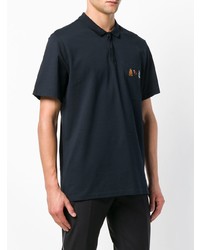 dunkelblaues besticktes Polohemd von Lanvin