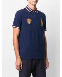 dunkelblaues besticktes Polohemd von Polo Ralph Lauren