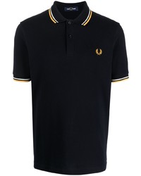 dunkelblaues besticktes Polohemd von Fred Perry