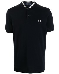 dunkelblaues besticktes Polohemd von Fred Perry