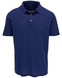 dunkelblaues besticktes Polohemd von Kiton