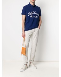 dunkelblaues besticktes Polohemd von Polo Ralph Lauren