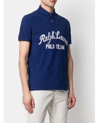 dunkelblaues besticktes Polohemd von Polo Ralph Lauren