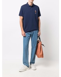 dunkelblaues besticktes Polohemd von Polo Ralph Lauren