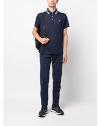 dunkelblaues besticktes Polohemd von RLX Ralph Lauren