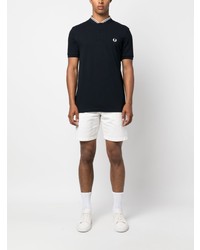 dunkelblaues besticktes Polohemd von Fred Perry