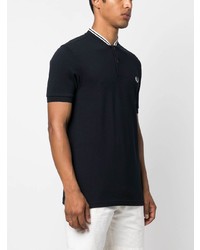 dunkelblaues besticktes Polohemd von Fred Perry