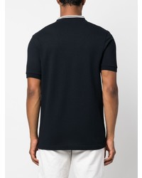 dunkelblaues besticktes Polohemd von Fred Perry