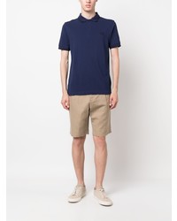 dunkelblaues besticktes Polohemd von Fred Perry